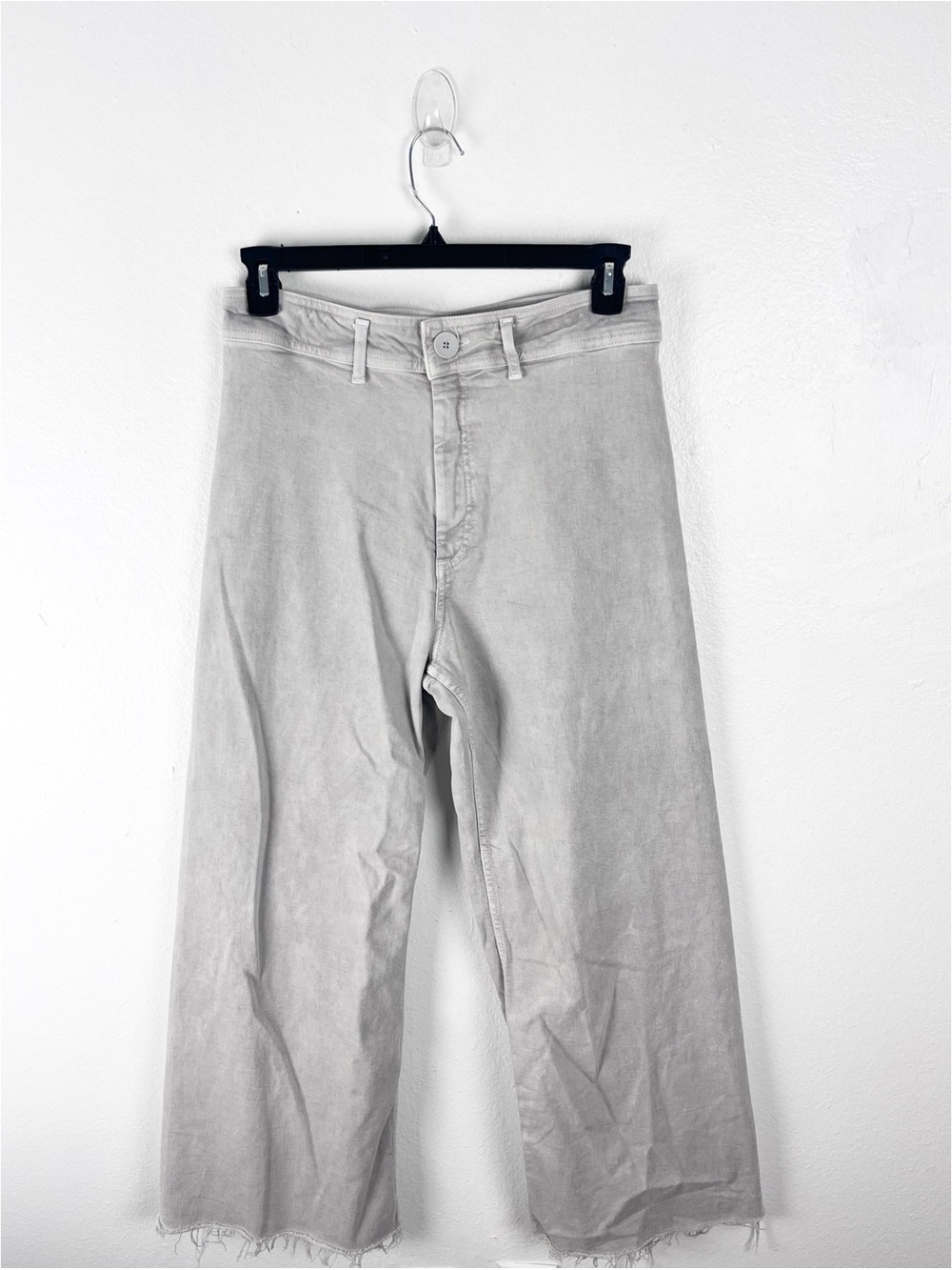 ZARA The Marine Straight High Rise Wide Leg Fray Hem Jeans 12 Bloggers Favorite
